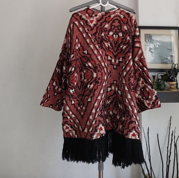 Divided H&M ladies long Open front textured Fringe Cardigan - Picture 6 of 15